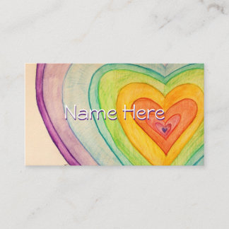 Rainbow Love Hearts Art Visitekaartje