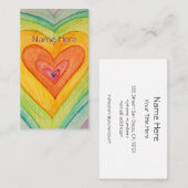 Rainbow Love Hearts Art Visitekaartje (Voorkant / Achterkant)