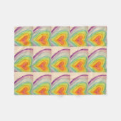 Rainbow Love Hearts Cozy Fleece Throw Blanket Deken (Voorkant (Horizontaal))