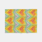 Rainbow Love Hearts Cozy Fleece Throw Blanket Deken (Voorkant (Horizontaal))