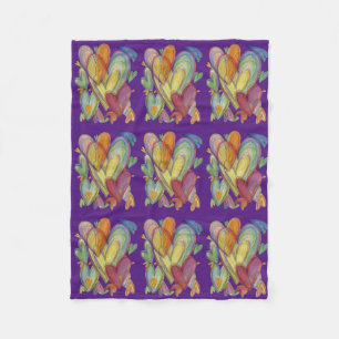 Rainbow Love Hearts Cozy Fleece Throw Blanket Deken