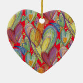 Rainbow Love Hearts Holiday Pendant Gift Ornament (Voorkant)