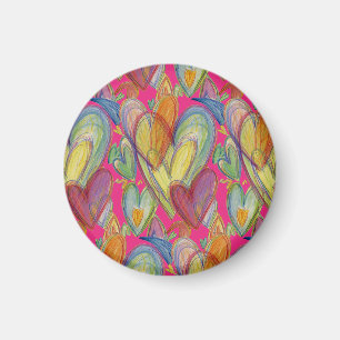 Rainbow Love Hearts Inspirerend Fridge Magnet