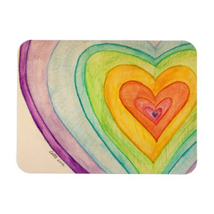 Rainbow Love Hearts Inspirerend Fridge Magnet Magneet