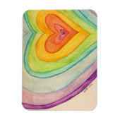 Rainbow Love Hearts Inspirerend Fridge Magnet Magneet (Verticaal)