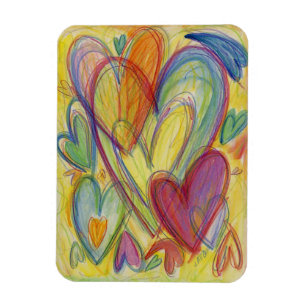 Rainbow Love Hearts Inspirerend Fridge Magnet Magneet