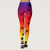 Rainbow Love Hearts, Pattern Dames Leggings (Achterkant)