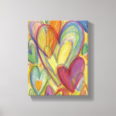 Rainbow Love Hearts schilder Canvas Art Print (Voorkant)