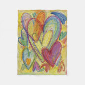 Rainbow Love Hearts Soft Fleece Throw Blankets (Voorkant)