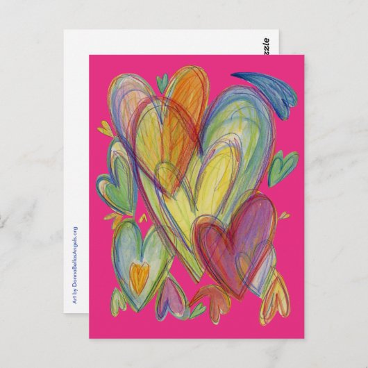Rainbow Love Hecht Custom Art Briefkaarten (Voorkant / Achterkant)