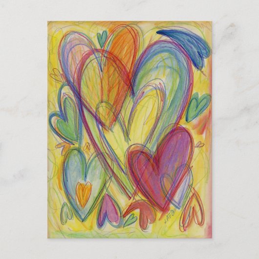 Rainbow Love Hecht Custom Art Note Briefkaarten (Voorkant)