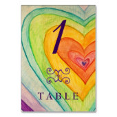 Rainbow Love Hecht Custom Table Number Card Kaart (Achterkant)