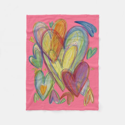 Rainbow Love Hecht Soft Fleece Thlanket Blanket (Voorkant)