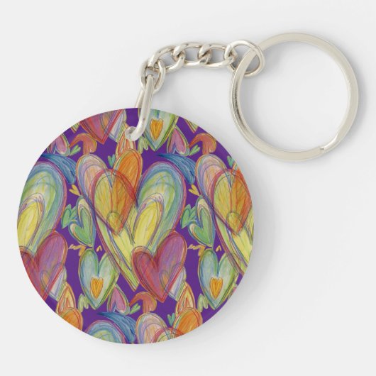 Rainbow Love Hecht Word Art Custom Sleutelhangers (Achterkant)