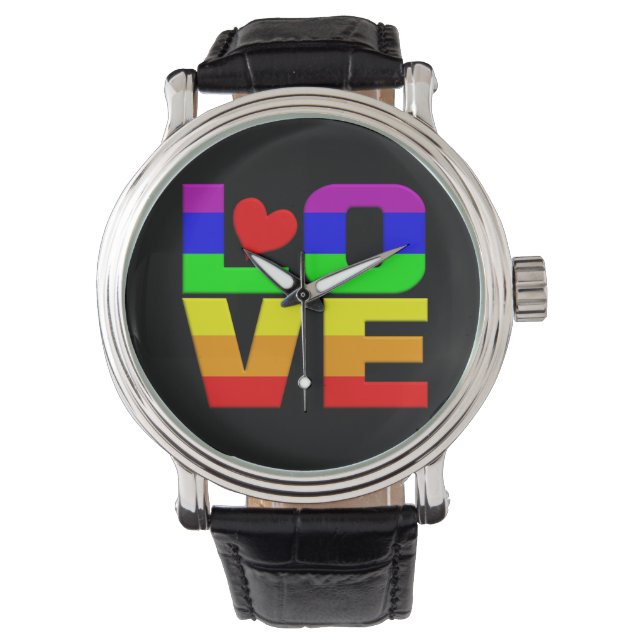Rainbow Love-horloges Horloge (Voorkant)