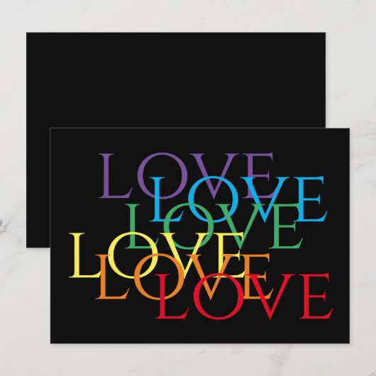 RAINBOW LOVE II 4.5x6.25 Platte Kaart Notitiekaartje (Voorkant / Achterkant)