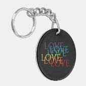 RAINBOW LOVE II Acryl Circle Sleutelhanger (Voorkant Links)