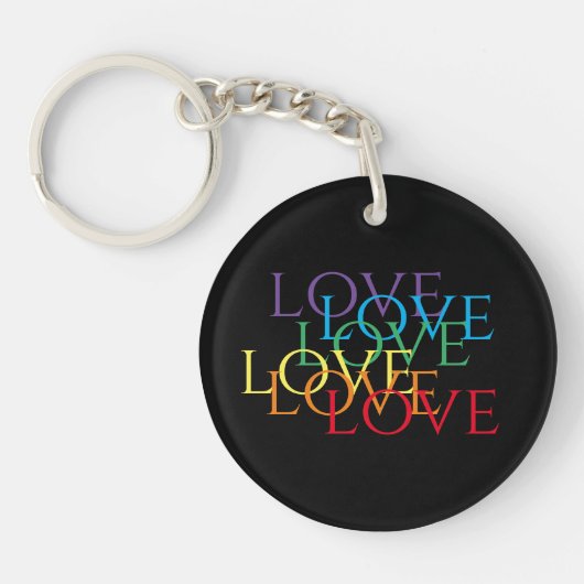 RAINBOW LOVE II Acryl Circle Sleutelhanger (Voorkant)