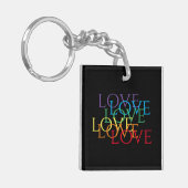 RAINBOW LOVE II Acryl Vierkante Sleutelhanger (Voorkant Links)