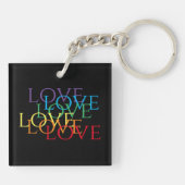 RAINBOW LOVE II Acryl Vierkante Sleutelhanger (Achterkant)