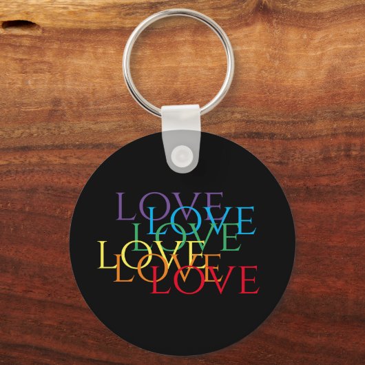RAINBOW LOVE II Aluminium Circle Sleutelhanger (Voorkant)