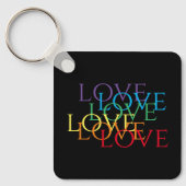 RAINBOW LOVE II Aluminium Vierkante Sleutelhanger (Voorkant)