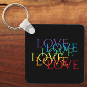 RAINBOW LOVE II Aluminium Vierkante Sleutelhanger (Voorkant)