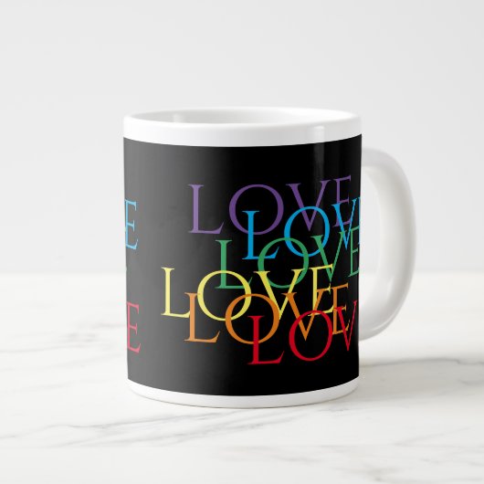 RAINBOW LOVE II Grote Witte Mok (Voorkant rechts)