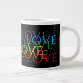 RAINBOW LOVE II Grote Witte Mok (Rechts)
