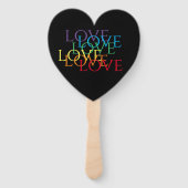 RAINBOW LOVE II Heart Shape Hand Fan Handwaaier (Achterkant)