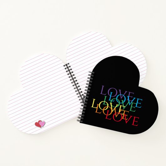 RAINBOW LOVE II Heart Shape Notitieboek (Binnen)