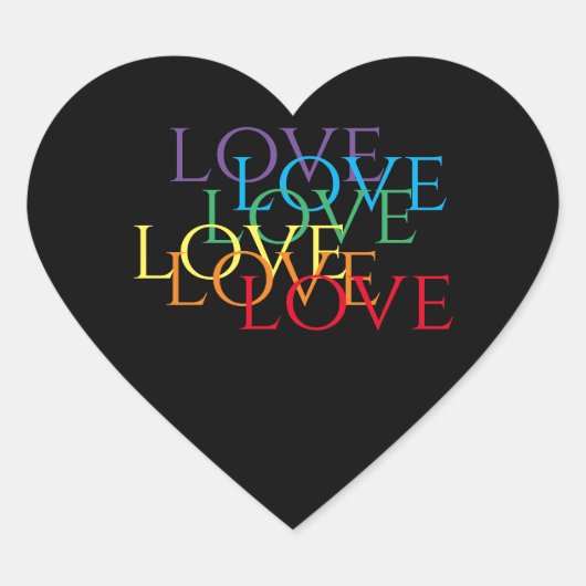 RAINBOW LOVE II Heart Stickers (Voorkant)