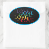 RAINBOW LOVE II Ovale Stickers / Blauw (Tas)