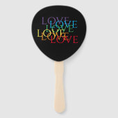 RAINBOW LOVE II Paddle Shape Hand Fan Handwaaier (Achterkant)