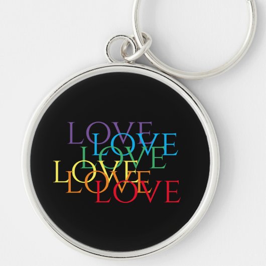 RAINBOW LOVE II Premium Ronde Sleutelhanger (Voorkant)