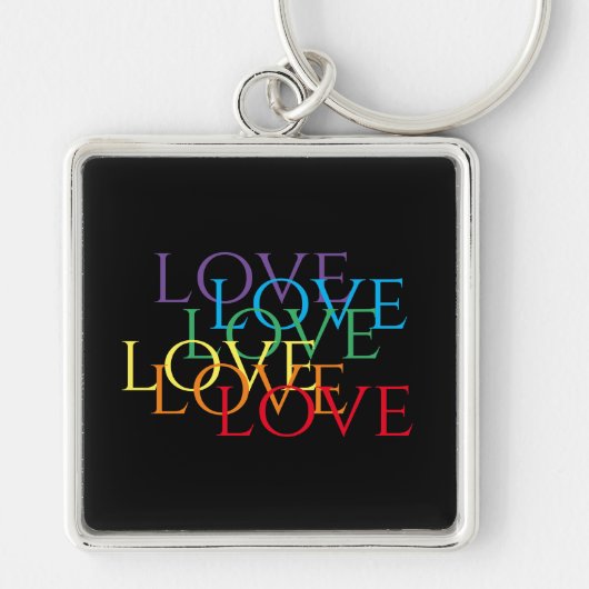 RAINBOW LOVE II Premium Square Sleutelhanger (Voorkant)