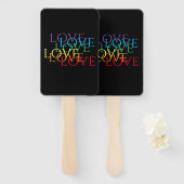 RAINBOW LOVE II Rechthoek Hand Fan Handwaaier (Voorkant en achterkant)