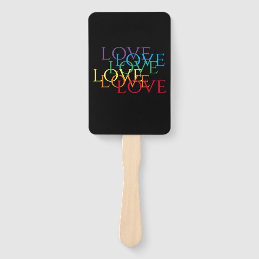 RAINBOW LOVE II Rechthoek Hand Fan Handwaaier (Voorkant)