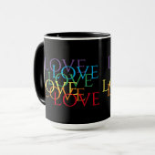 RAINBOW LOVE II Tall Black Combo Mok (Voorkant links)