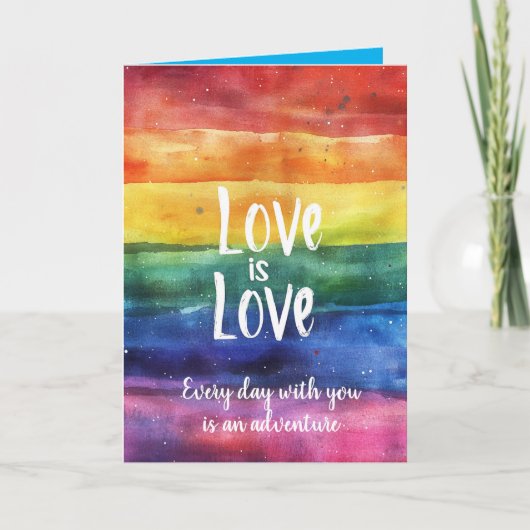 Rainbow Love is de Valentijnse kaart van Love LGBT (Voorkant)