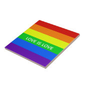Rainbow Love is Liefde Kleurrijke LGBTQ Gay Pride Tegeltje (Zijkant)