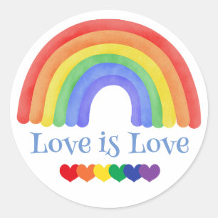 Rainbow Love is Love Colorful Ronde Sticker