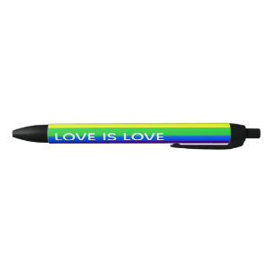 Rainbow Love is Love Custom Gay Pride Zwarte Inkt Pen
