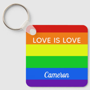 Rainbow Love is Love Gay Pride Custom LGBTQ Sleutelhanger