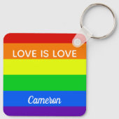 Rainbow Love is Love Gay Pride Custom LGBTQ Sleutelhanger (Achterkant)