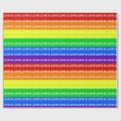 Rainbow Love is Love Gay Pride LGBTQ Beauful Cadeaupapier (Vlak)