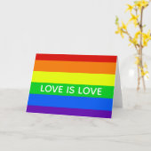 Rainbow Love is Love Gay Pride LGBTQ Beauful Kaart (Gele Bloem)