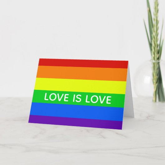 Rainbow Love is Love Gay Pride LGBTQ Beauful Kaart (Voorkant)