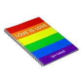 Rainbow Love is Love Gay Pride LGBTQ Beauful Notitieboek (Rechterzijde)