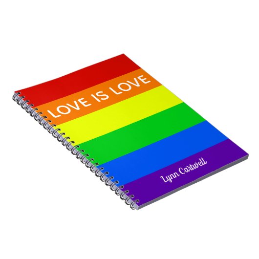 Rainbow Love is Love Gay Pride LGBTQ Beauful Notitieboek (Rechterzijde)
